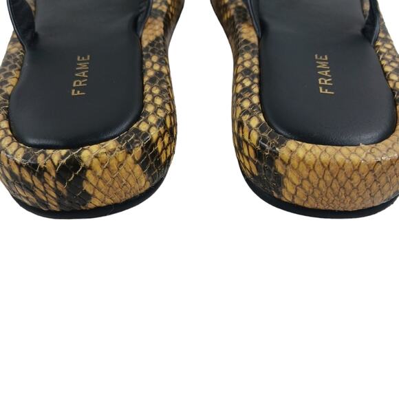 Frame Denim Snake Print Sandals - Black and Tan - Picture 10 of 10